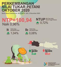 Nilai Tukar Petani Jawa Barat Oktober 2020 Sebesar 100,94 Atau Naik 0,96 Persen (2018=100)